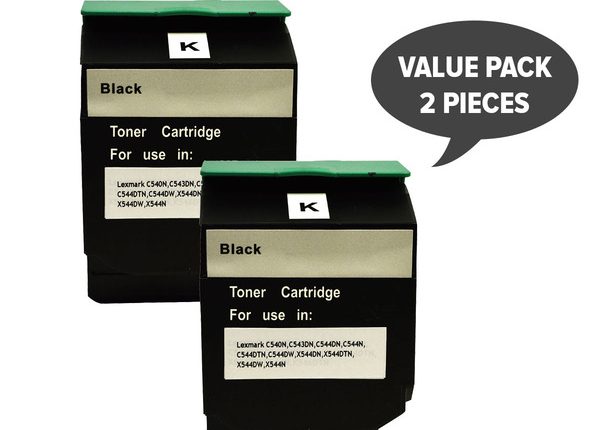 2 x C544B C544XIKG Premium Generic Black Toner