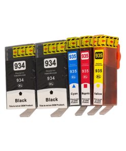 934XL Series Compatible Inkjet Cartridge Set PLUS Extra Black (5 Cartridges)