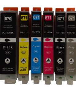 PGI-670XL CLI-671XL Compatible Inkjet Set (6 Cartridges)